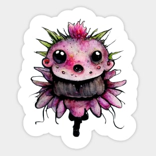 Cute flower monster Sticker